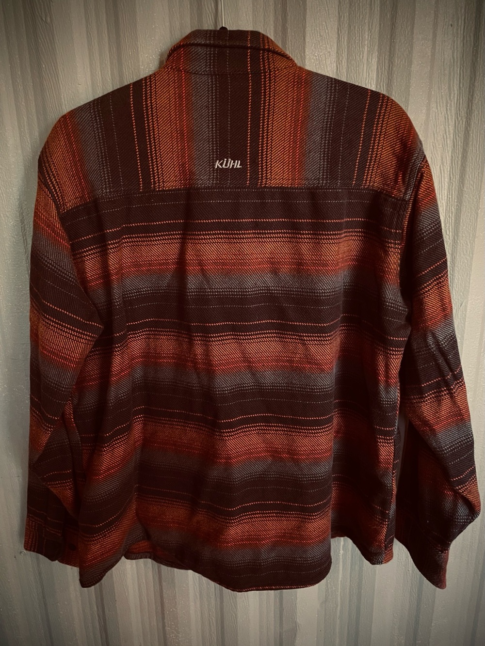 Kuhl Heavy Flannel Disordr Shirt Jacket Stripe Outdoor Work Shacket Utility XL - Picture 3 of 8